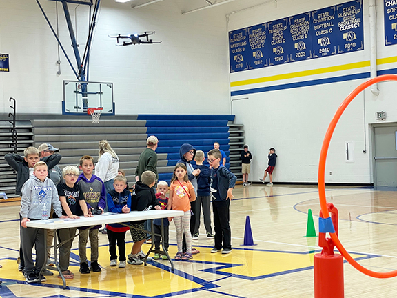 Drones were one of many different STEAM activities available to students during the 2022 'Space in the Community' Night in the Performance-Learning Center.