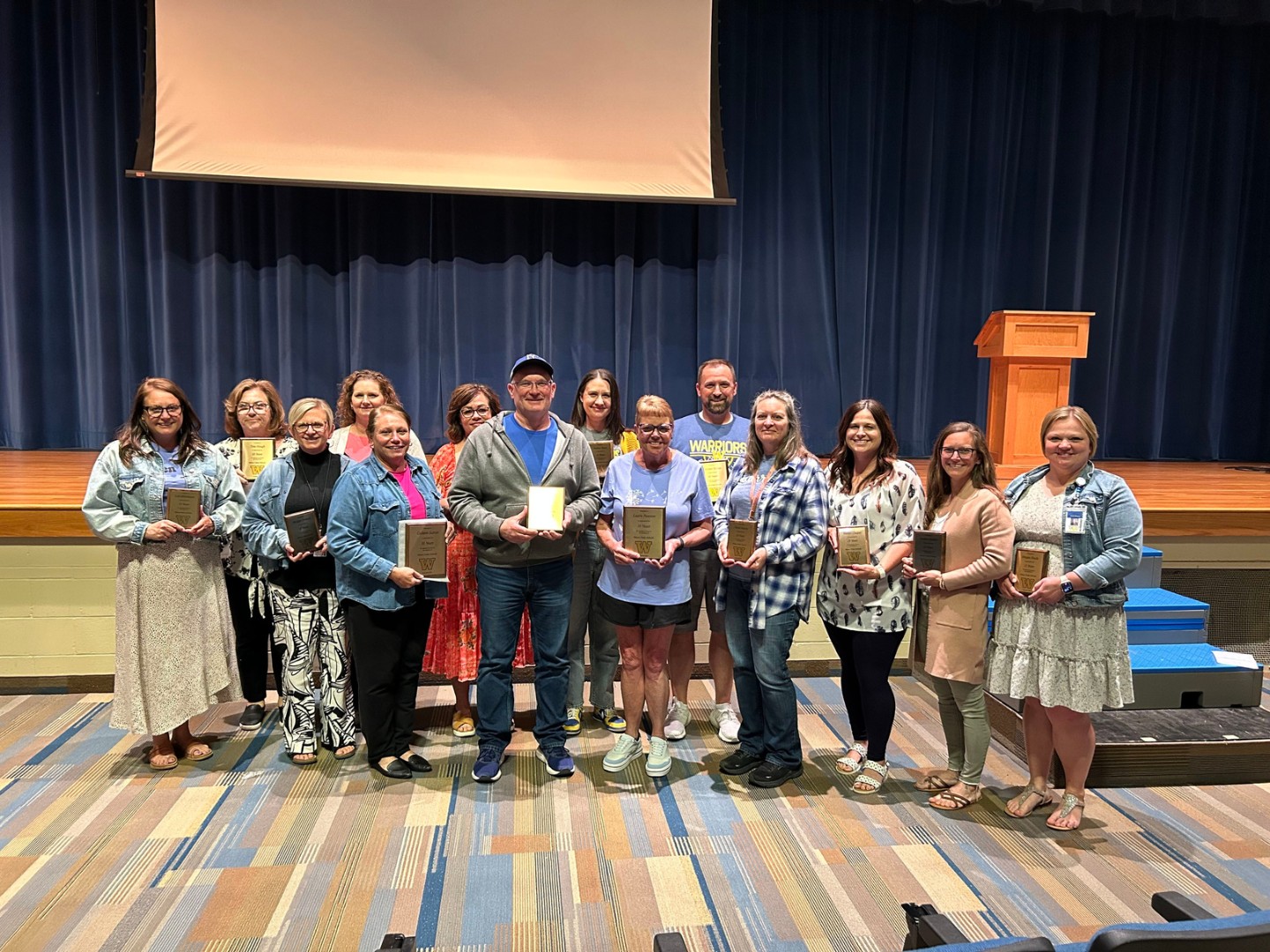 Staff members receiving awards